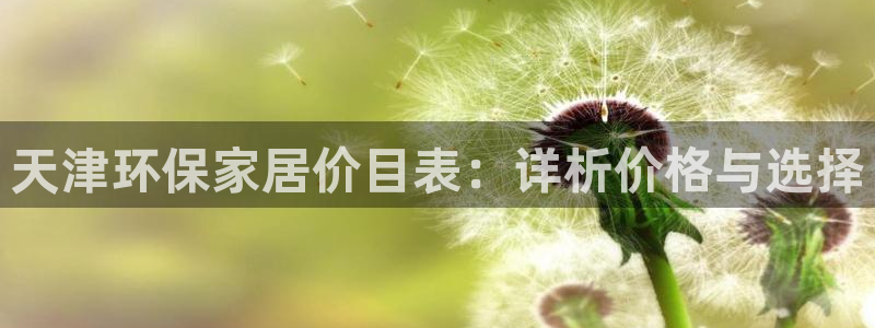 杏耀代理日工资多少：天津环保家居价目表：详析价格与选择