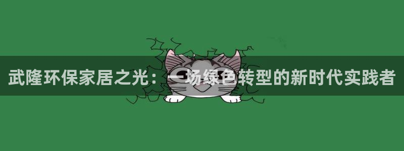 杏耀注册登录：武隆环保家居之光：一场绿色转型的新时代实践者